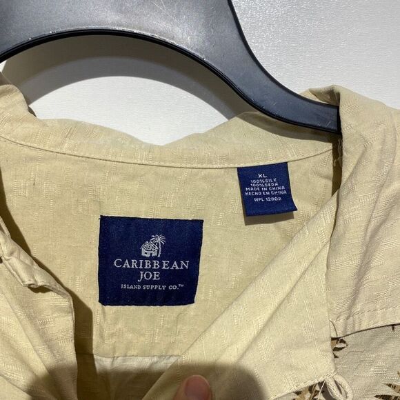 Caribbean Joe Men's Tan Island Supply Co Button Up Hawaiian Shirt Size XL - Picture 5 of 9